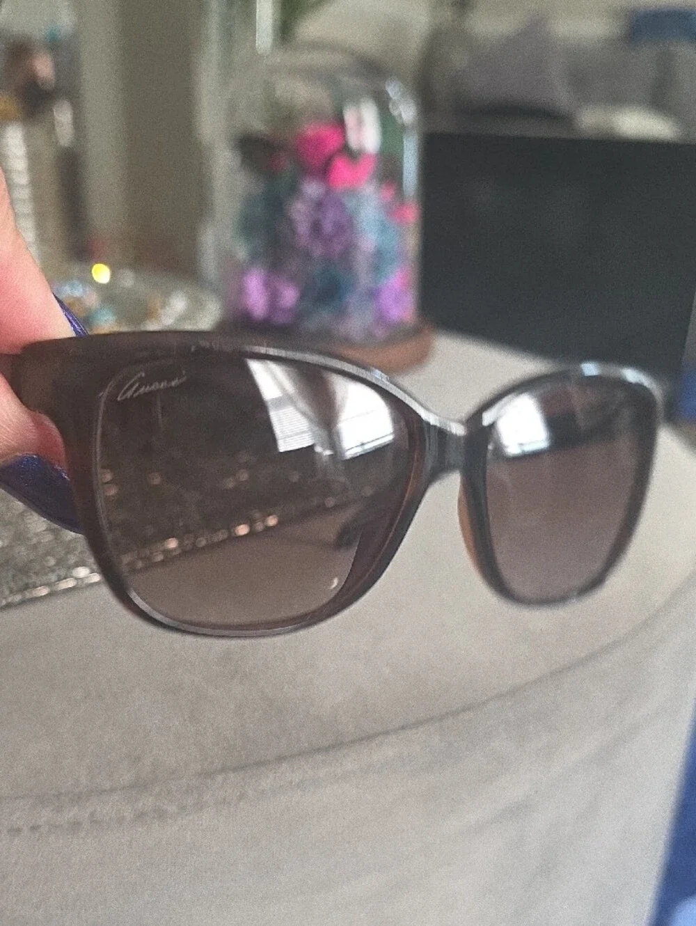 Gucci Brown Tortoiseshell Sunglasses with Dark Brown Lenses
